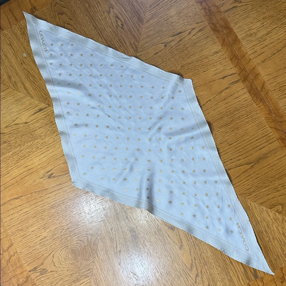 COACH STAR PRINT SILK DIAMOND SCARF